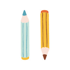 Hand drawn pencil illustration. School accessories and supplies.
