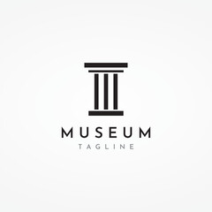 Museums, museum columns, museum lines, museum pillar logos. Museums with minimalist and modern concepts. Logos can be used for companies, museums and businesses.