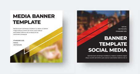 EPS vector web banner template, with angular linear colored elements, diagonal background, place for photo, for social media.