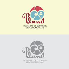 Architect Home Logo Design Vector, House Plan Logo Template, Home Illustration, Planning Real Estate
