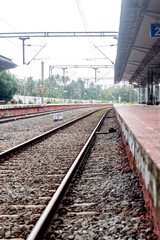 Fototapeta premium Indian Railway with straight platform