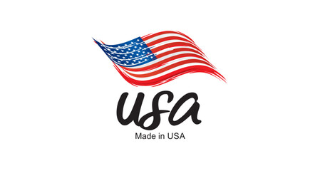 Made in USA new handwritten flag typography lettering logo label banner © simbos