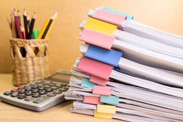 document paper of business report paper file on the table in a work office, concept document in...
