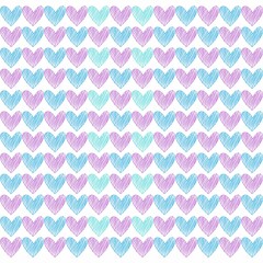 seamless pattern with pink and blue hearts