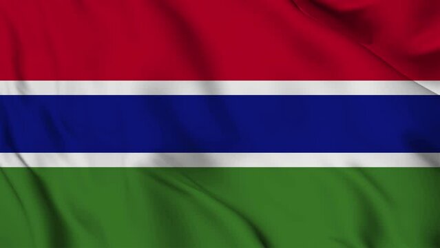 Gambia flag waving looping footage Full 4K (3840 x 2160) Realistic Gambia Flag Looping background. Looping Closeup Full 4K (3840 x 2160) footage. Gambia country flags Full 4K. February 18, 1965