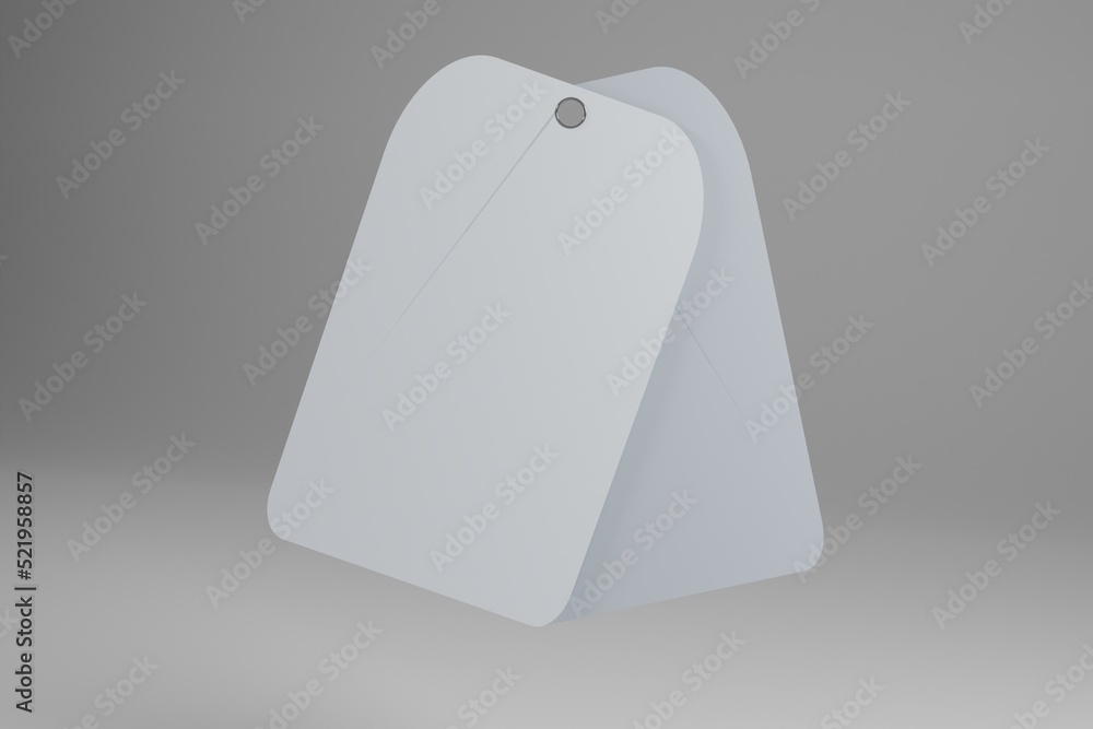 Poster 3d rendering empty hang tag for product advertising