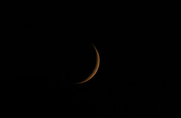 A close-up of the moon before the eclipse