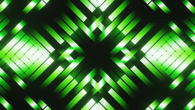 Green Romb and lines abstract flashing led neon vj loop animation 
