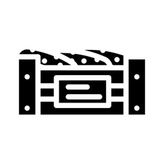 box of cucumbers glyph icon vector. box of cucumbers sign. isolated symbol illustration