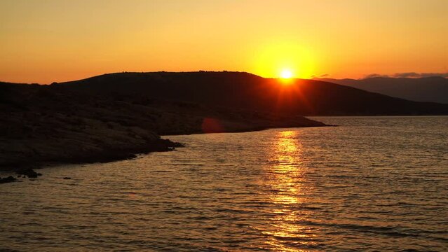 Sunset on the island of Rab in Croatia.