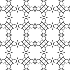 Obraz premium Monochrome seamless pattern with ethnic geometric ornament.