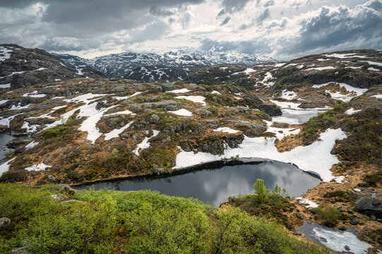 Norway, Rogaland, Sauda, Views along Road 520