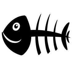 sign bone fish. vector illustrator