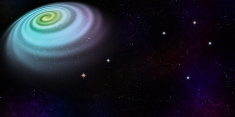 Obraz premium Illustrated space galaxy background