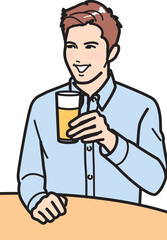 ビールを飲む男性