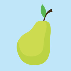 Pear with a leaf, illustration, vector