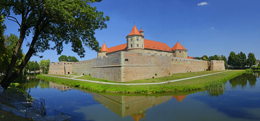 Fagaras, Romania - landscape with old Fagaras Fortress, Transylvania.