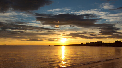 Sunset on Ramberg Beach, in the Lofoten Archipelago