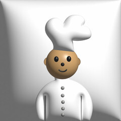 CHEF WITH HAT AND UNIFORM 3D ILLUSTRATION FILE
