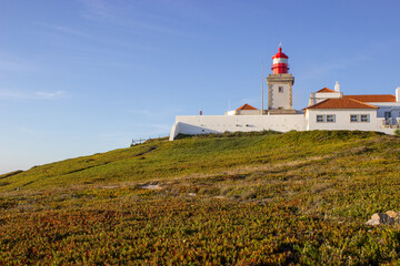 Fototapeta na wymiar Lighthouse at Cabo da Roca, Portugal. the westernmost point of europe