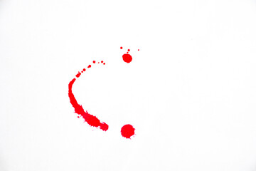 Blood splatters. Red blots of watercolor Realistic bloody splatters for Halloween Drop of blood...