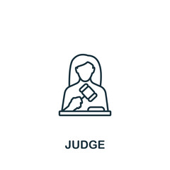 Judge icon. Monochrome simple line Crime icon for templates, web design and infographics