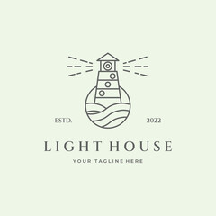 icon logo vector light house design minimalist symbol