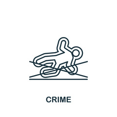 Crime icon. Monochrome simple line Crime icon for templates, web design and infographics