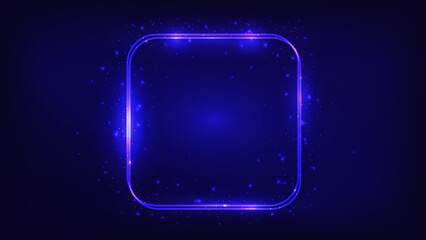 Neon double frame with shining effects