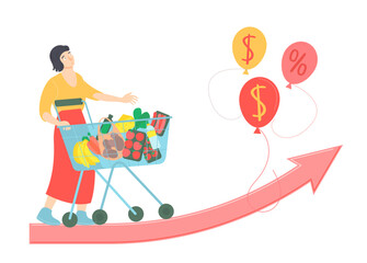 Food crisis, inflation, hunger, global humanitarian catastrophe. Vector background