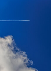 Airplane blue sky cloud