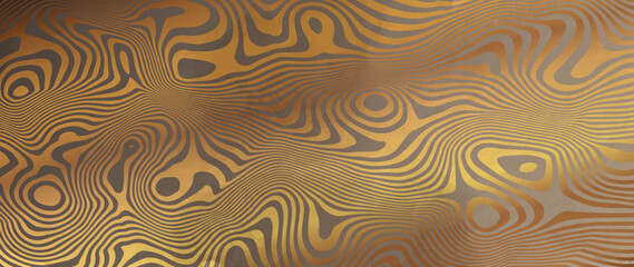 Elegant abstract line art on watercolor background. Luxury hand drawn with gold wavy line and abstract shapes. Shining wave line design for wallpaper, banner, prints, covers, wall art, home decor.