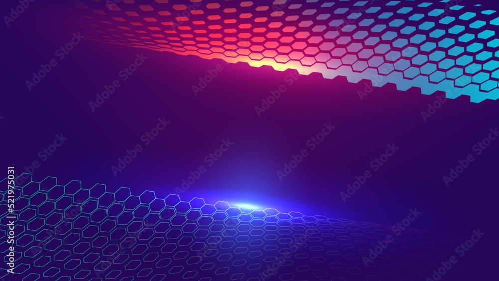 Poster digital hexagonal pattern abstract texture background