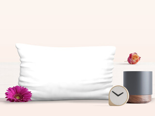 mockup pillow with decoration, 3d Rendering, Illustration