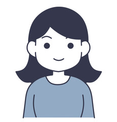 外はねロングの女性/単色