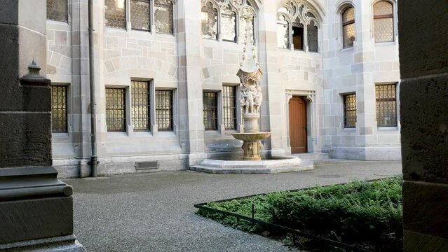 Zurich, Switzerland, the inner courtyard of the Fraumunster church