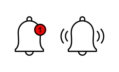 Bell icon vector. Notification sign and symbol for web site design