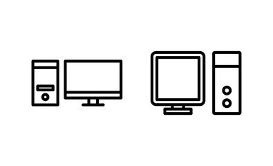 Computer icon vector. computer monitor sign and symbol