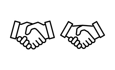 Obraz premium Handshake icon vector. business handshake sign and symbol. contact agreement