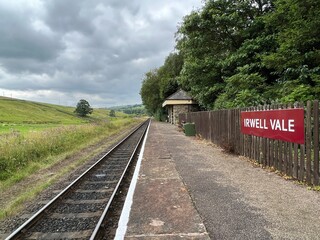 Fototapeta premium Irwell Vale Halt, railway in the countryside