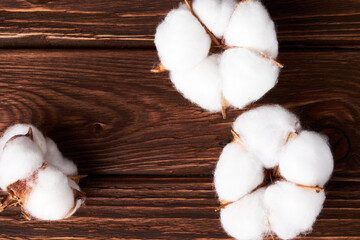 cotton  on a wooden table