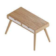 3d Illustration Object icon wooden desk cupboard