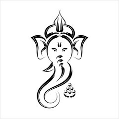 Ganesha The Lord Of Wisdom Calligraphic Style M_2208003