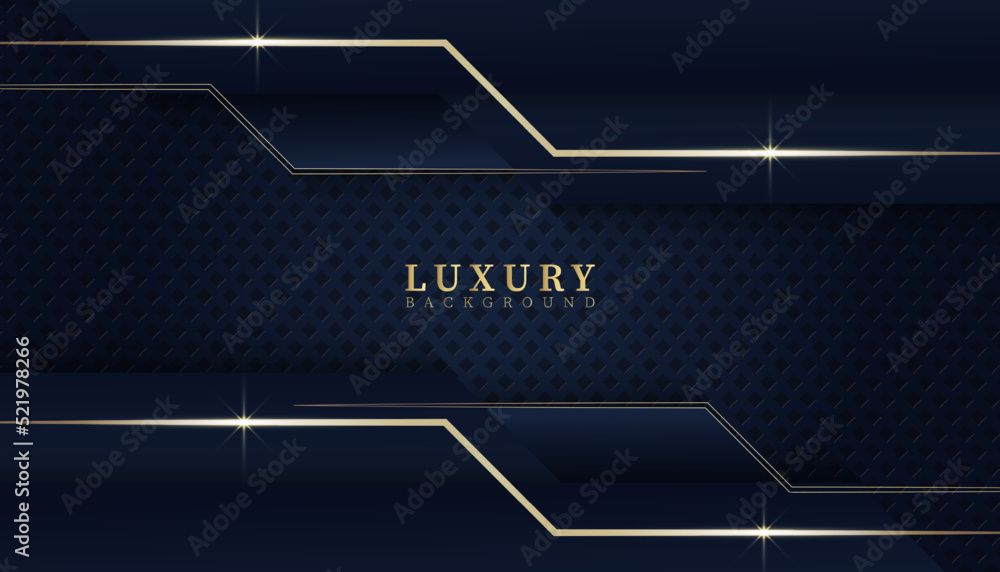 Wall mural Abstract modern dark blue luxury background,modern lines golden