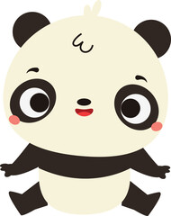 Cute panda bear. Cartoon animal character for kids and children