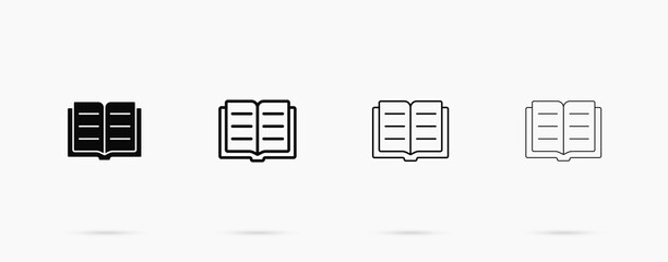 Open book with text vector icon
