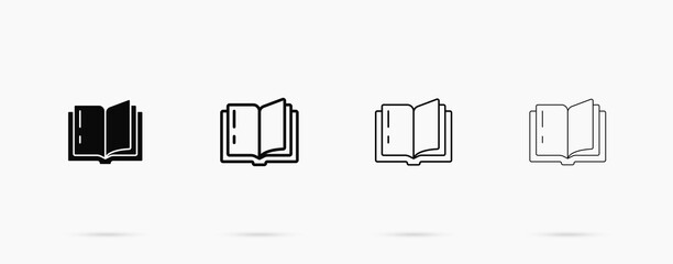 Open book with turning pages vector icon
