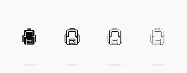 Backpack vector icon. Education and tourism concept
