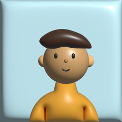 3D MAN CHARACTER WITH HAT ILLUSTRATION FILE 