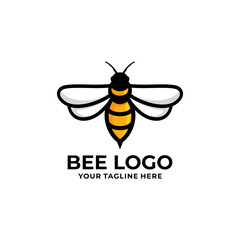 Bee logo design vector illustration